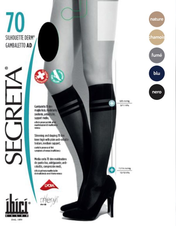 SEGRETA Silhouette Derm® 70 DEN Knee High Compression Socks