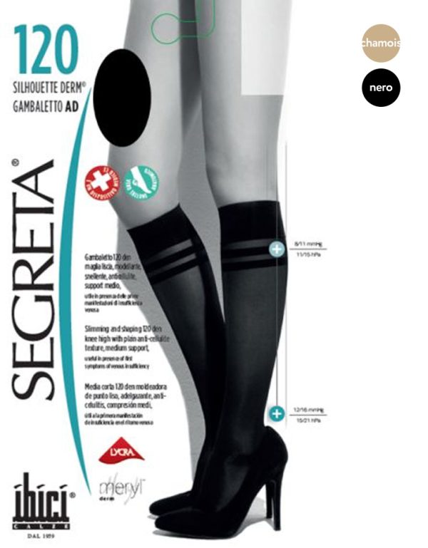 SEGRETA Silhouette Derm® 120 DEN Knee High Compression Socks